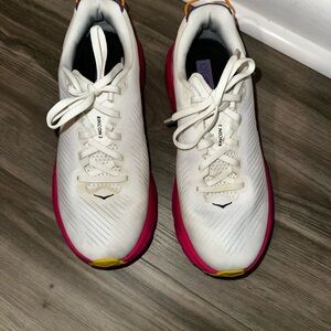 Hoka Women's White and Pink Athletic Shoes